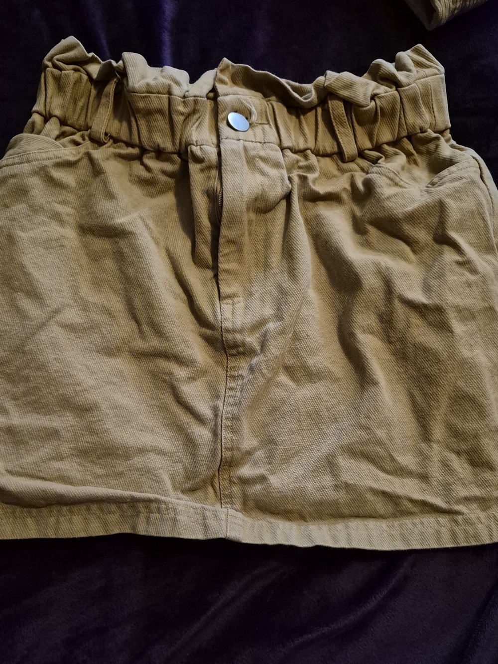 Dolls Kill (Wild Honey) Corduroy Paperbag Waist Skirt - Tan
